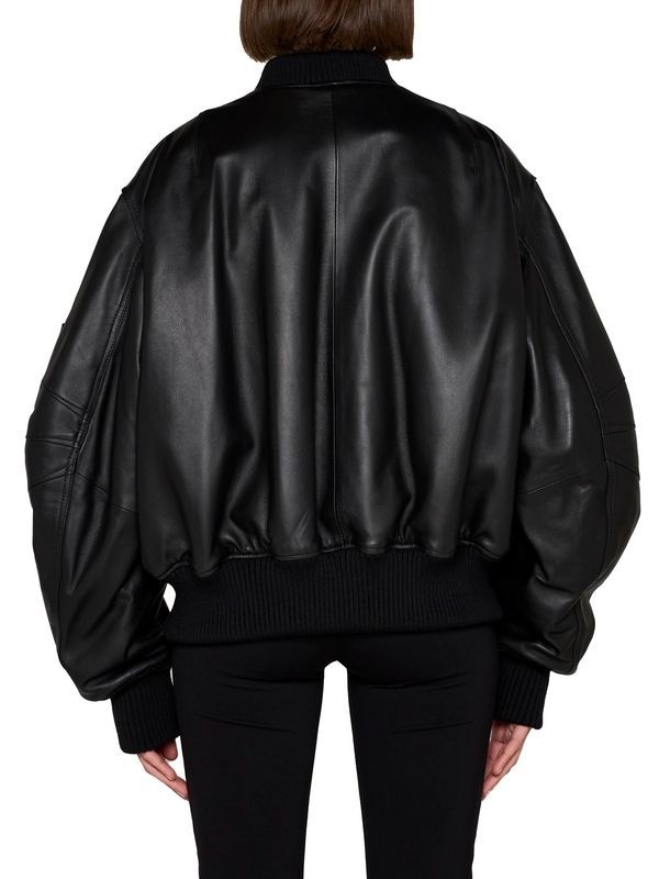 Anja Leather Bomber