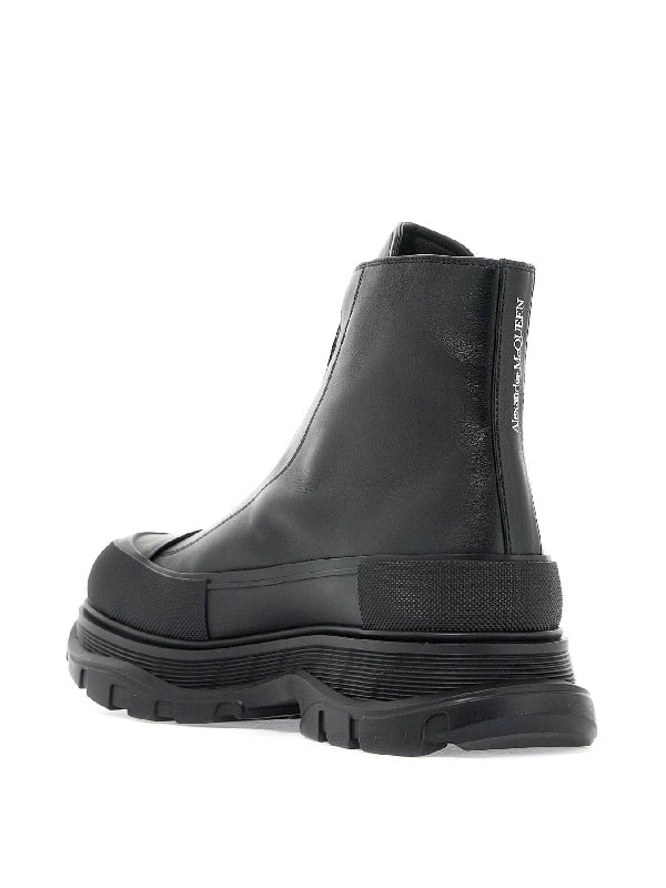 Alexander McQUEEN - Tread Slick Zipper Leather Boots - Jente