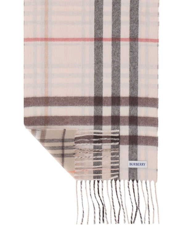 Check Pattern Cashmere Fringe Muffler