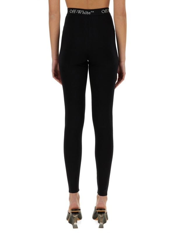 Logo Banded Nylon Blend Leggings