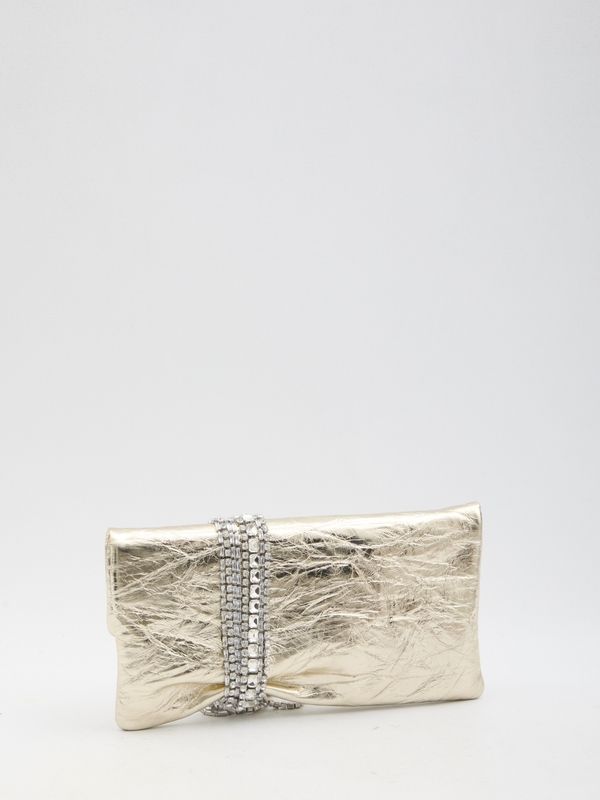 Zandra Metallic Leather Clutch Bag