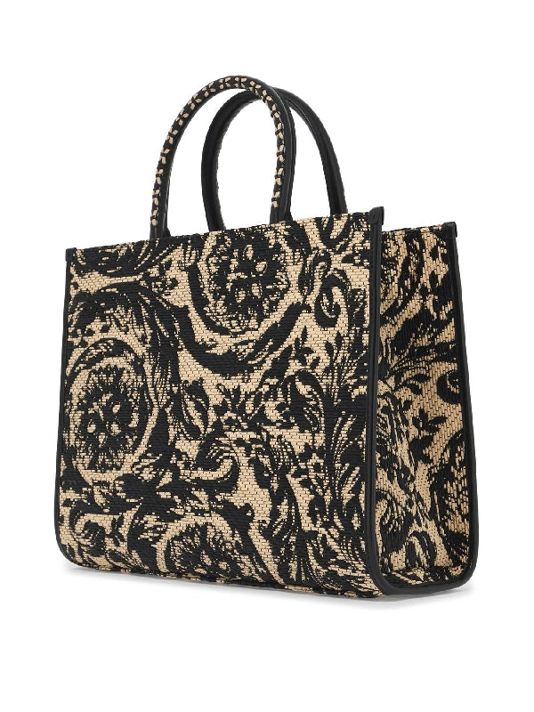 Barocco Athena Raffia Medium Tote Bag - Jente