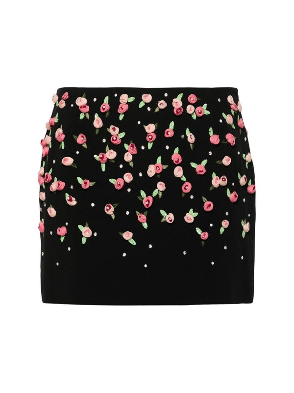 Crystal Flower Embellished Skirt