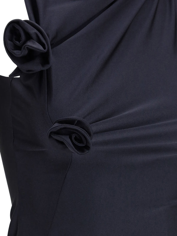 Asymmetric Flower Mini Dress