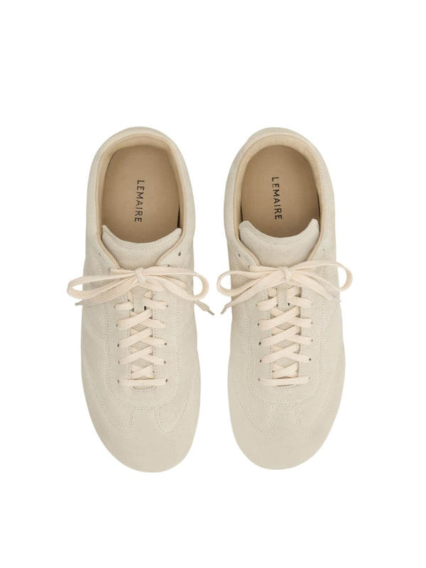 Beige Leather Sneakers