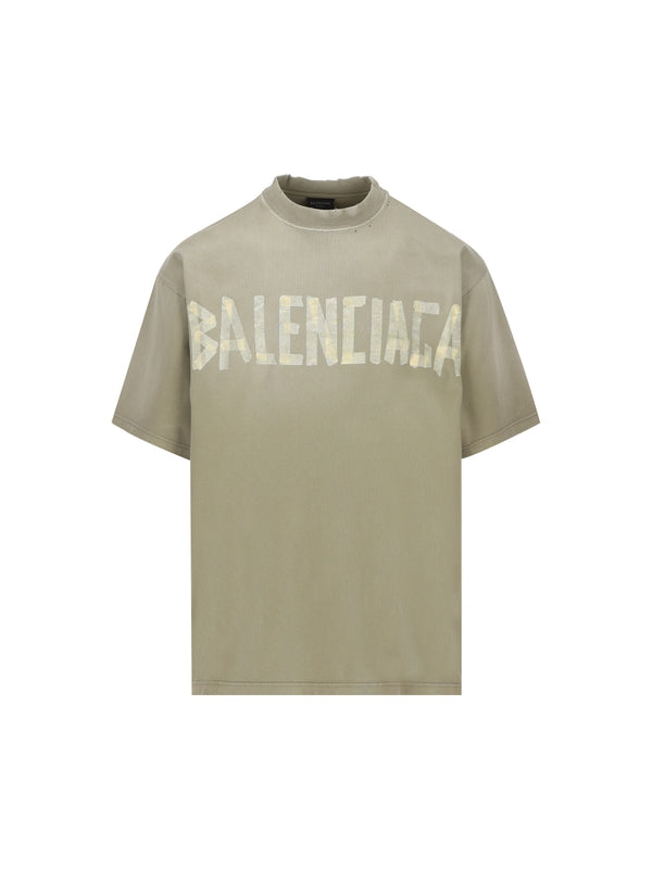 Tape Type Logo Printed Cotton
  Short-sleeve T-shirt