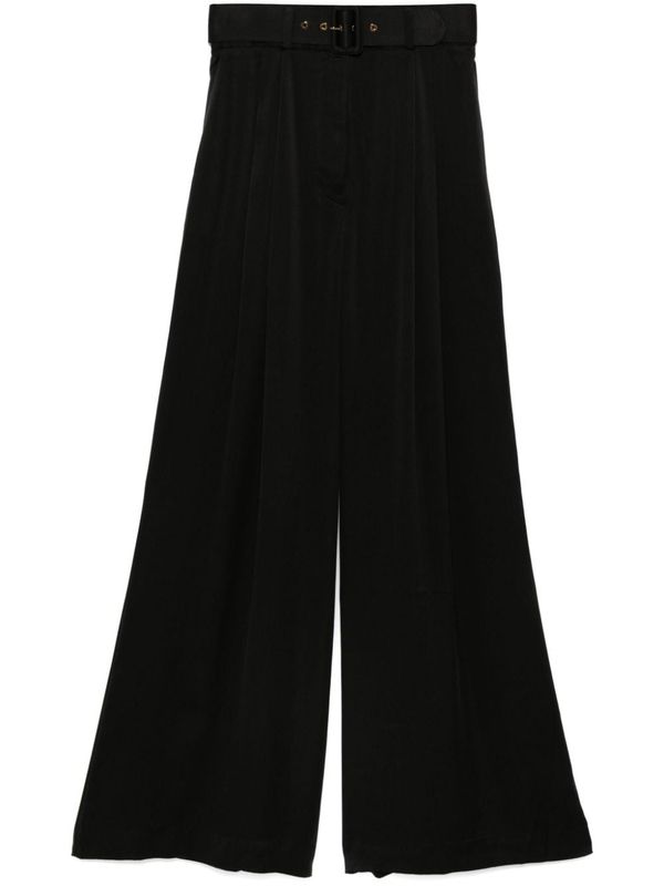 Black Belt Silk Pants