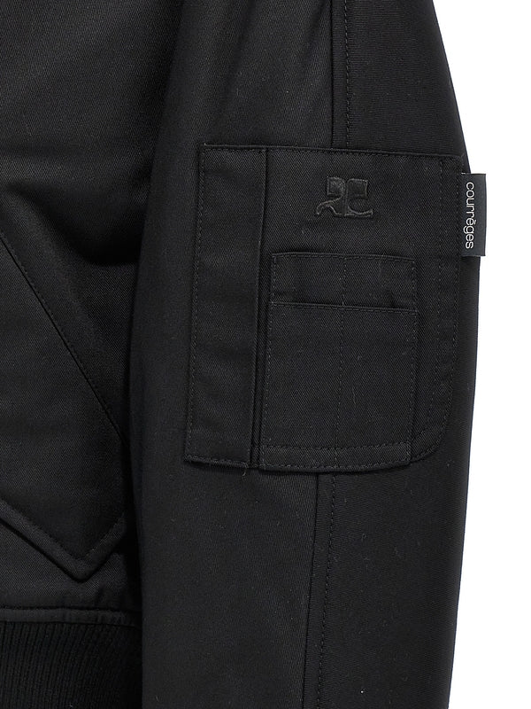 Strap Detail
  Crop Bomber Jacket