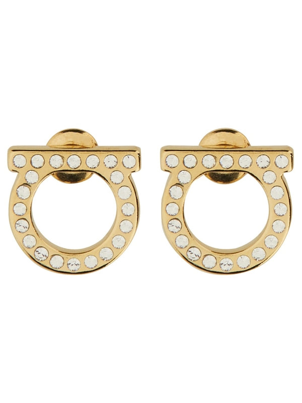 Crystal Gancini Hoop Earrings