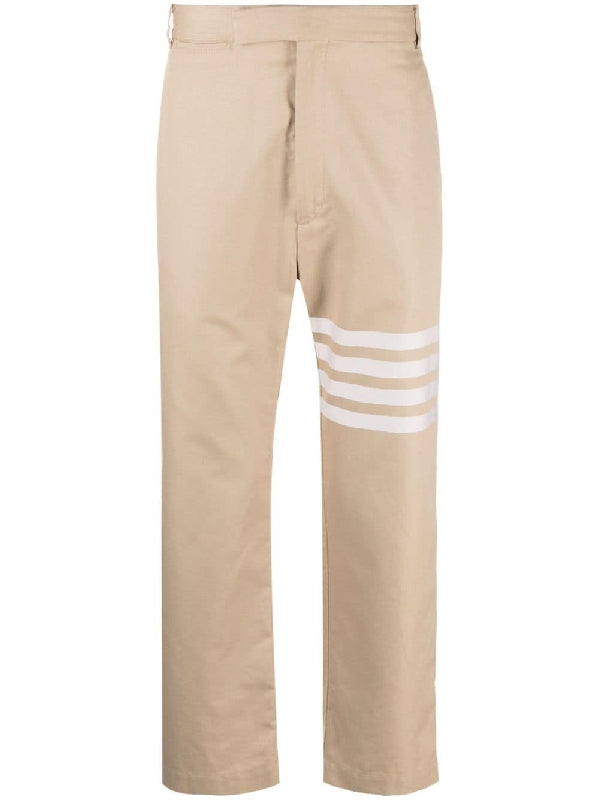 4-Bar Straight Cotton Pants