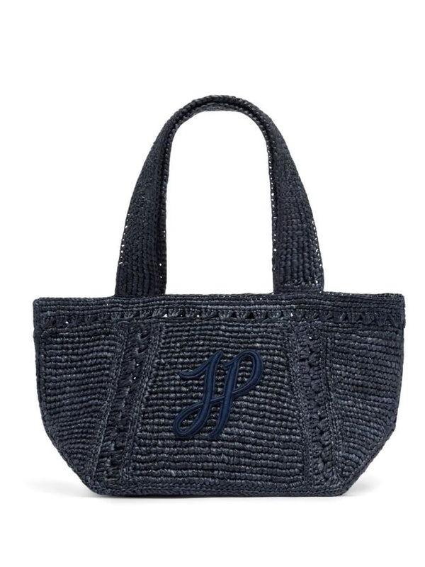 Logo Raffia Tote Bag