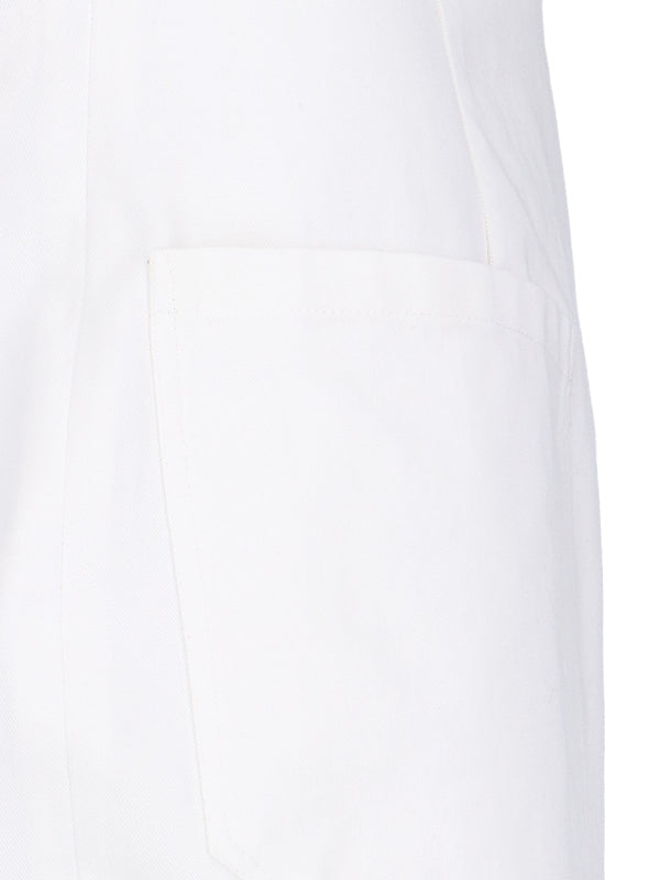 Asymmetric Hem Pocket Cotton Skirt