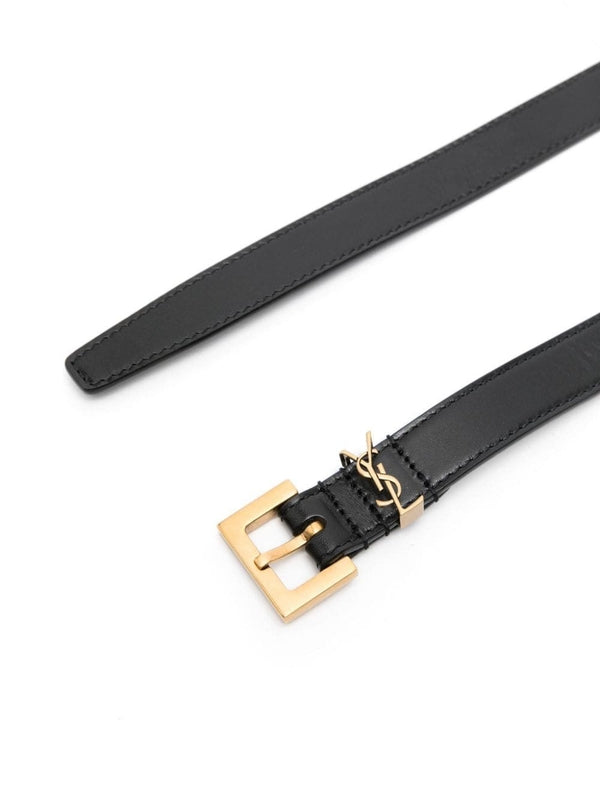 Cassandra Monogram Leather Belt