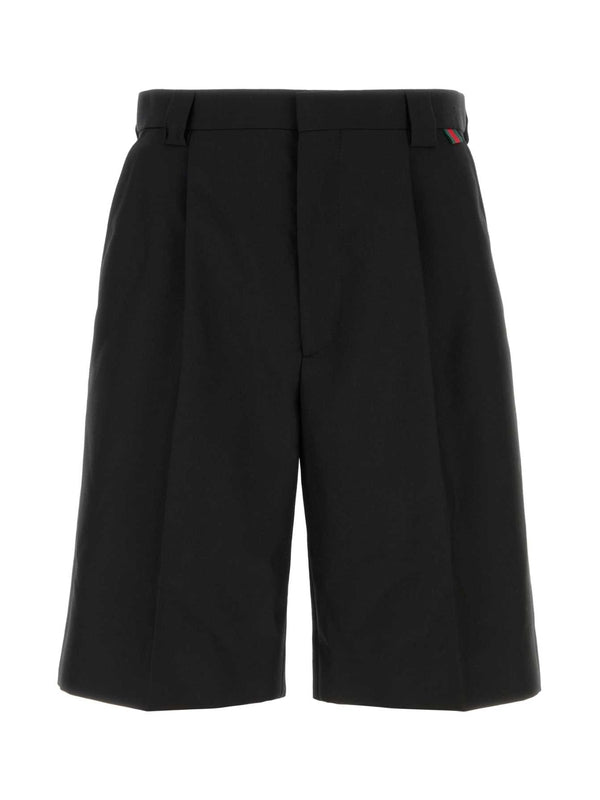 Web Pleated Bermuda Shorts