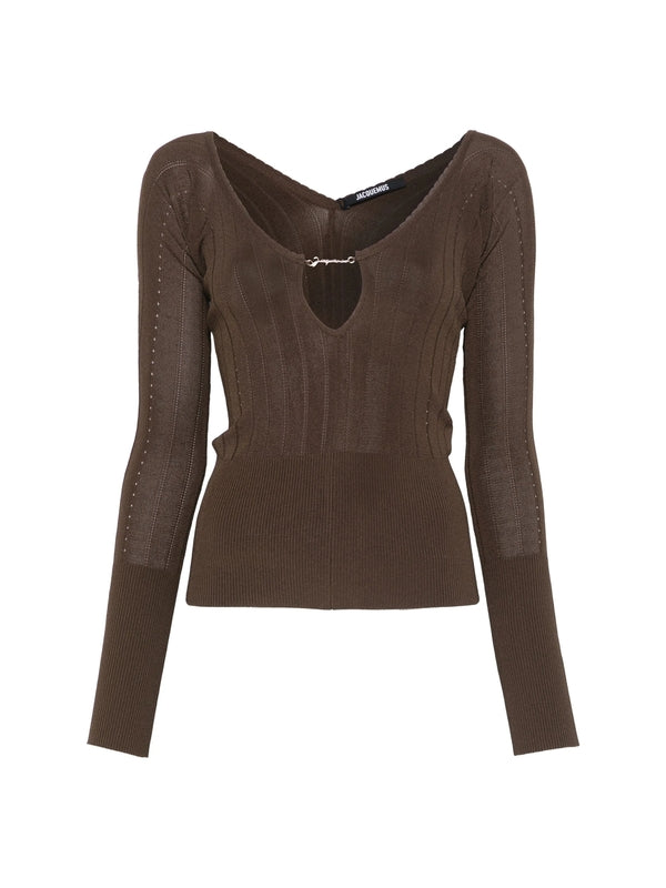 Pralu Metal Logo Ribbed Knit