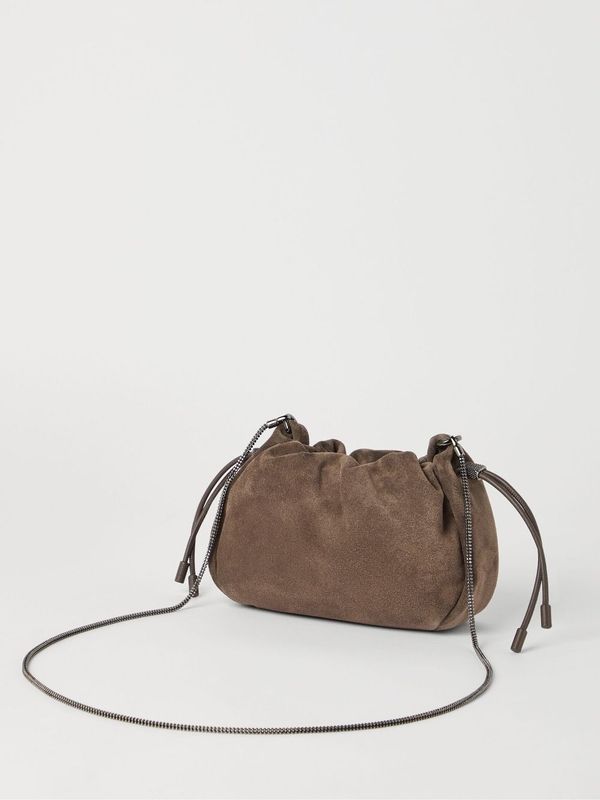 Chain Link
  Strap Suede Bucket Bag