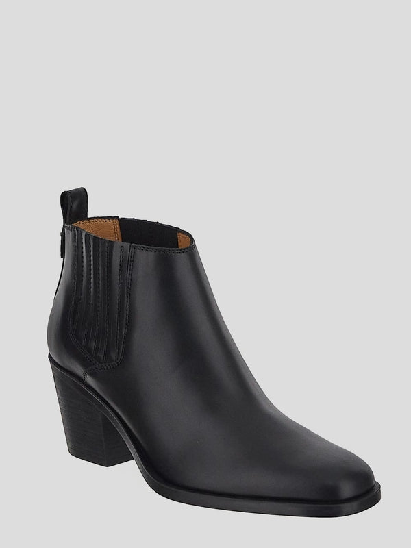 Black Leather Chelsea Boots Heel