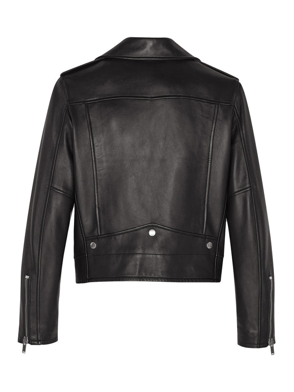 Black Lambskin Biker Jacket