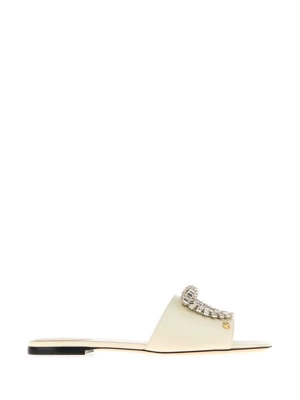 Valentino White Slides