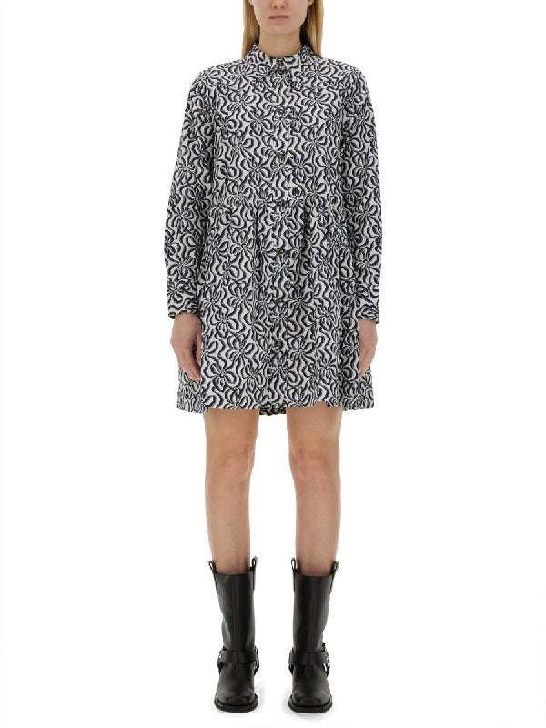 Printing Cotton Poplin Mini Dress