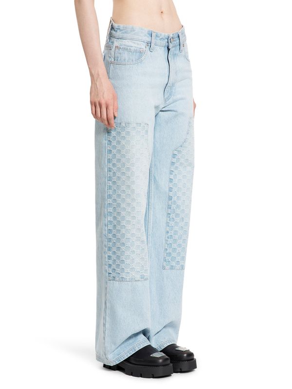 Monogram Pattern Denim Pants
