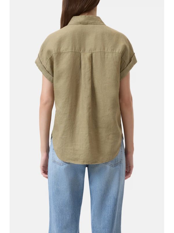 Roll-Up Sleeve Linen Short
  Sleeve Shirt