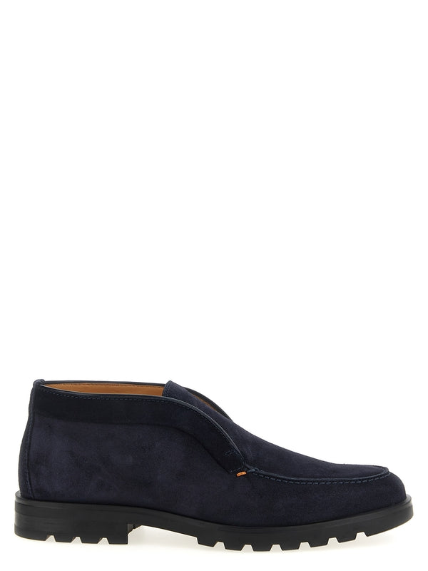 Santoni Navy Desert Boots