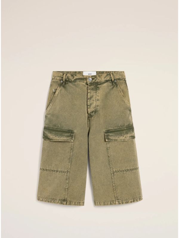 Wide-Fit Cotton Cargo Bermuda Shorts