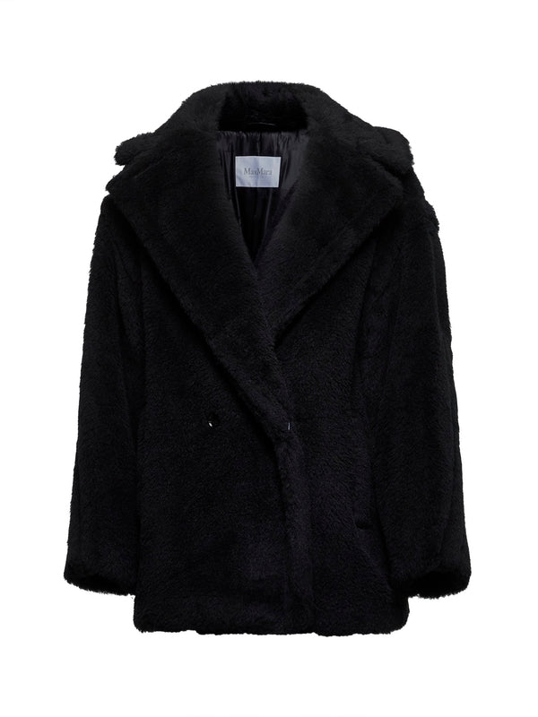 Fuxia Black Alpaca Wool Shearling Jacket