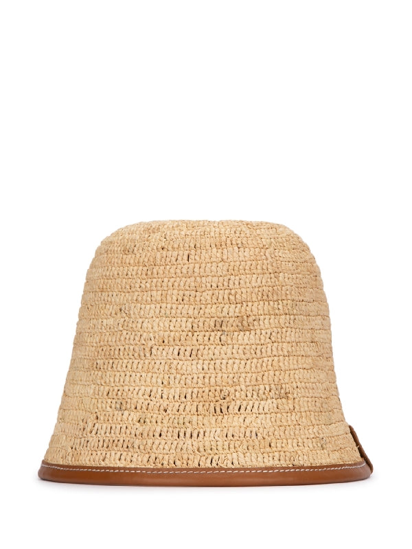 Bob Logo Patch Raffia Bucket Hat