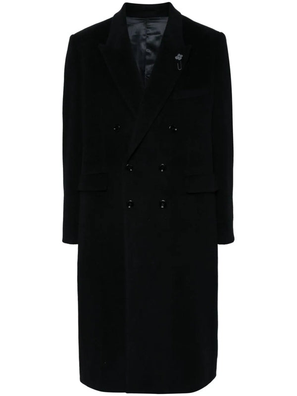 Boutonniere Double-Breasted Wool Coat