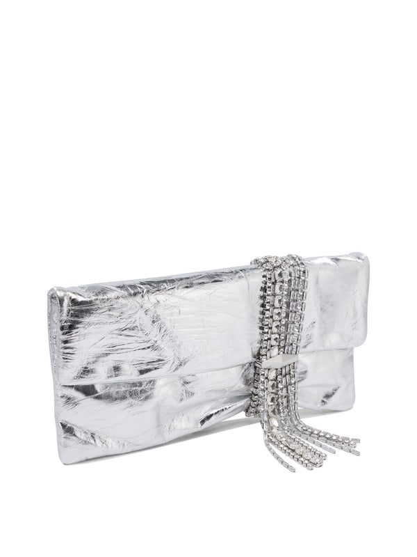 Vintage Metallic Leather Clutch Bag