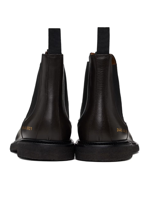 Round Toe Leather Chelsea Boots