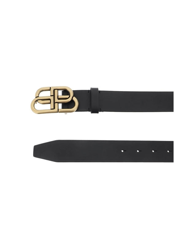 Bb Logo Buckle Leather Belt