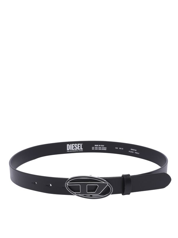 B 1dr Logo Buckle Leather Belt