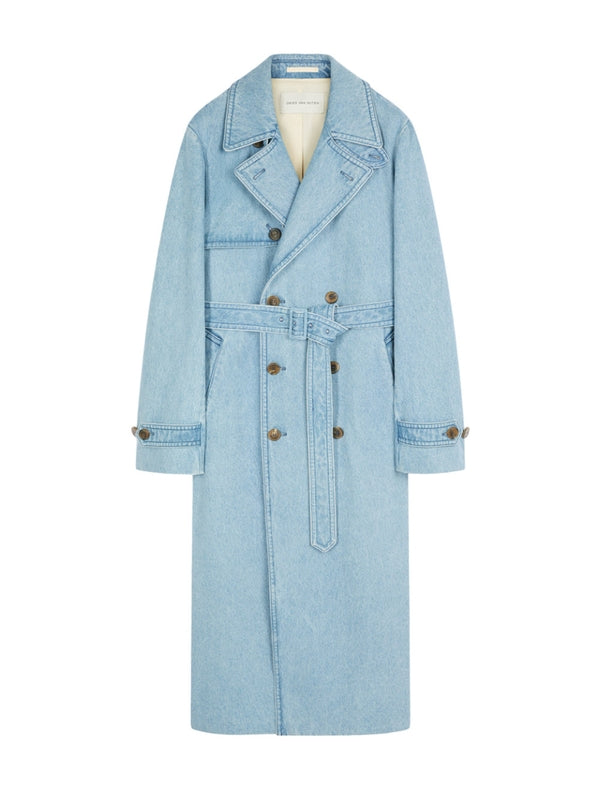 Belt Denim Trench Coat