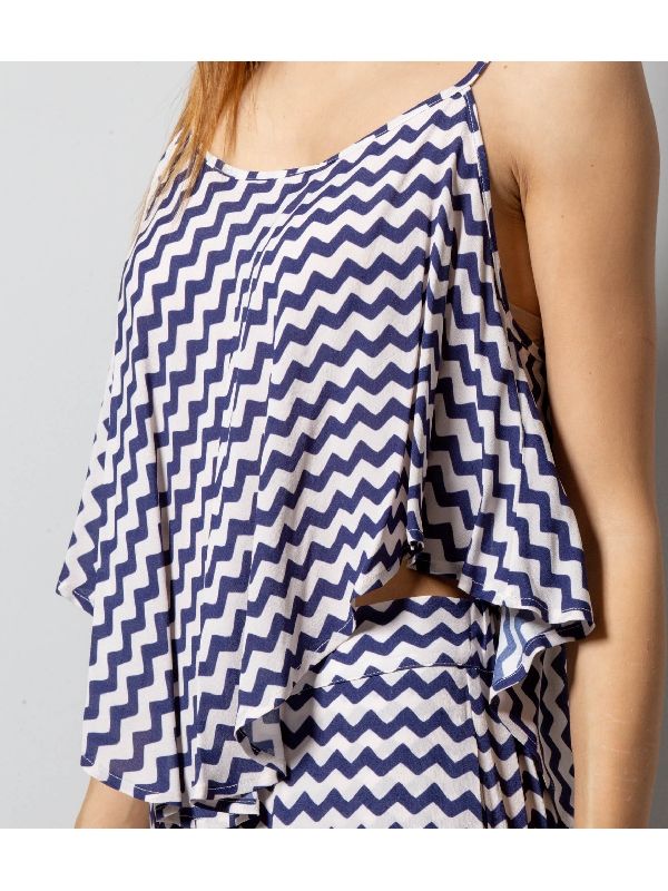 Pattern Printing Sleeveless Top