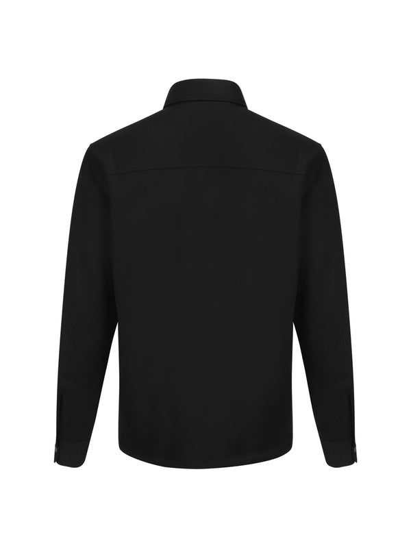 Zip-up Pocket Wool Shirt