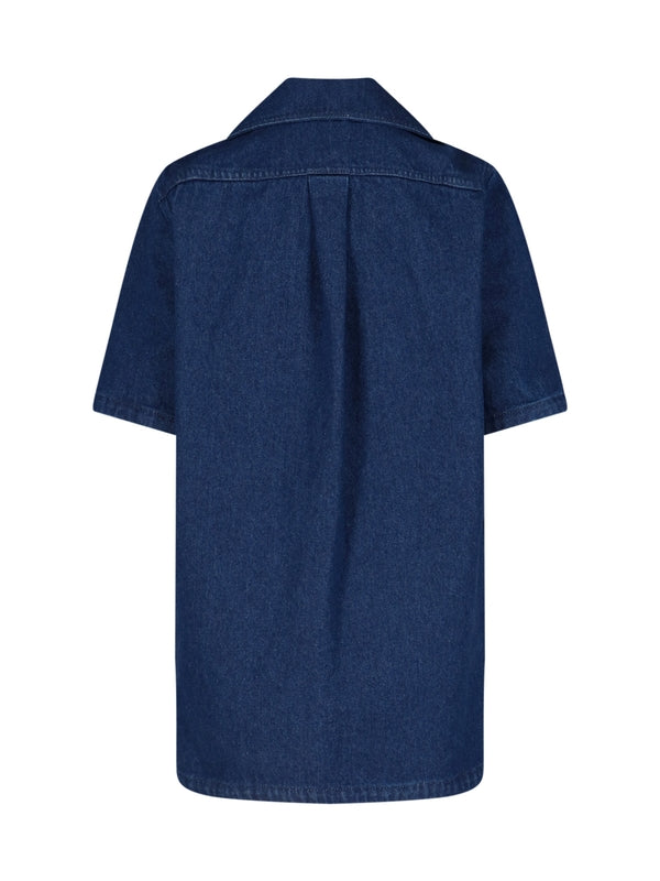 Pocket Detail Zip-Up Denim Dress