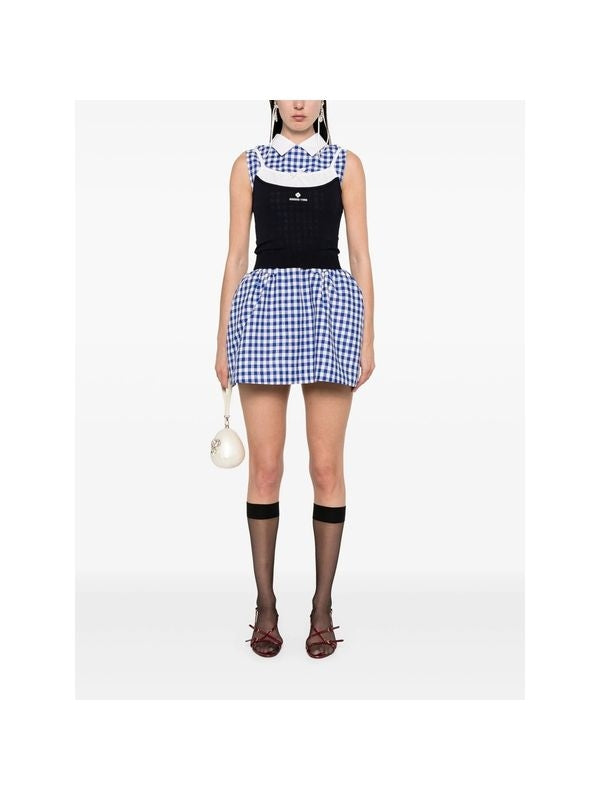 Logo Jacquard Silk Cashmere Tank Top