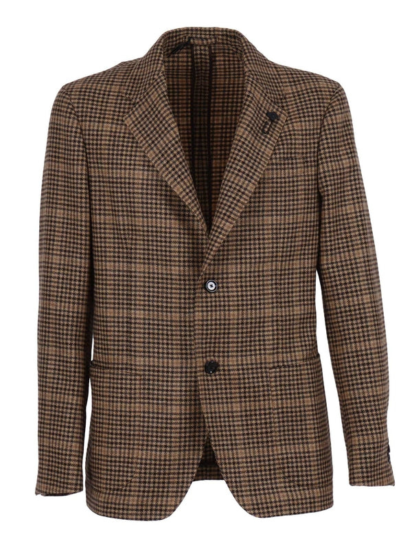 Lardini Brown Checked Tailored Jackets