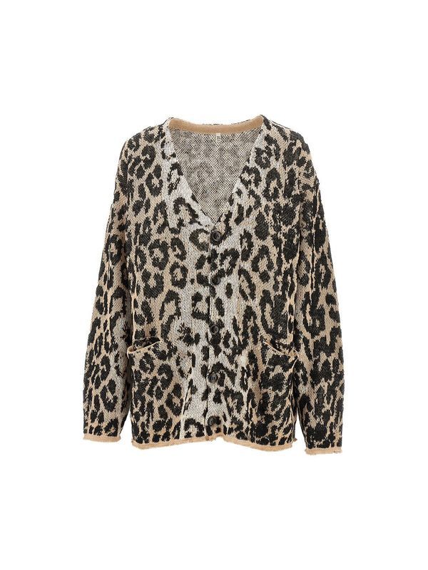 Boyfriend Leopard Jacquard
  Cardigan