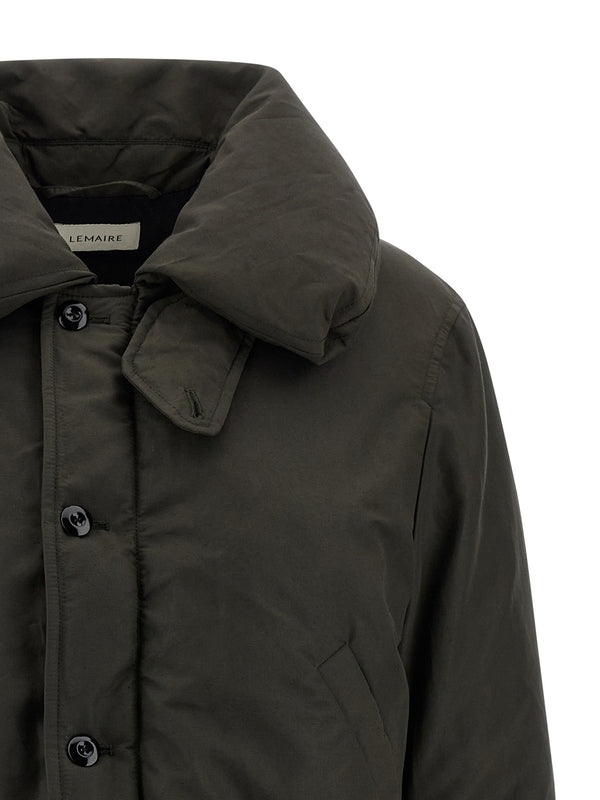 Brown Short Puffer Blouson Jacket