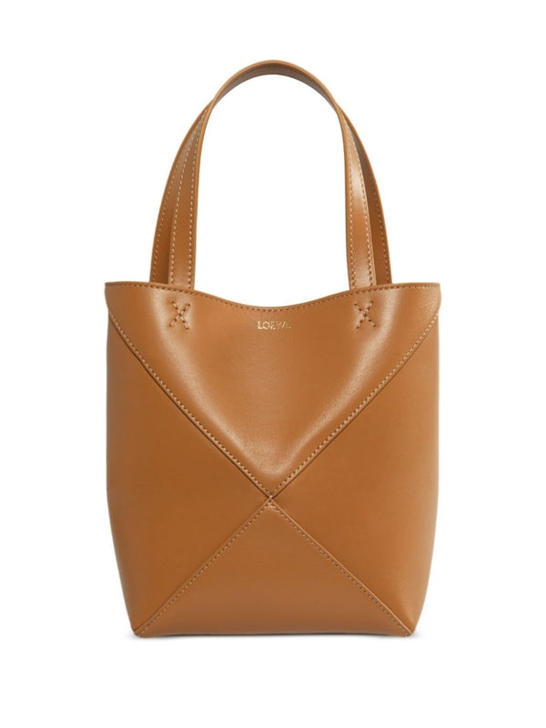 Puzzle Fold Leather Mini Tote Bag