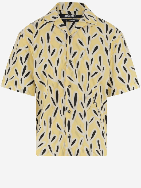 Allover Printed Cotton Short Sleeve Shirt