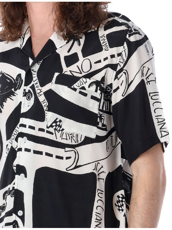 Strada Graphic Pattern Silk Shirt