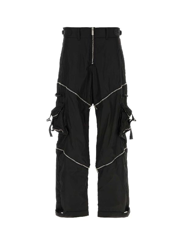 Zipper Detail Nylon Cargo Pants