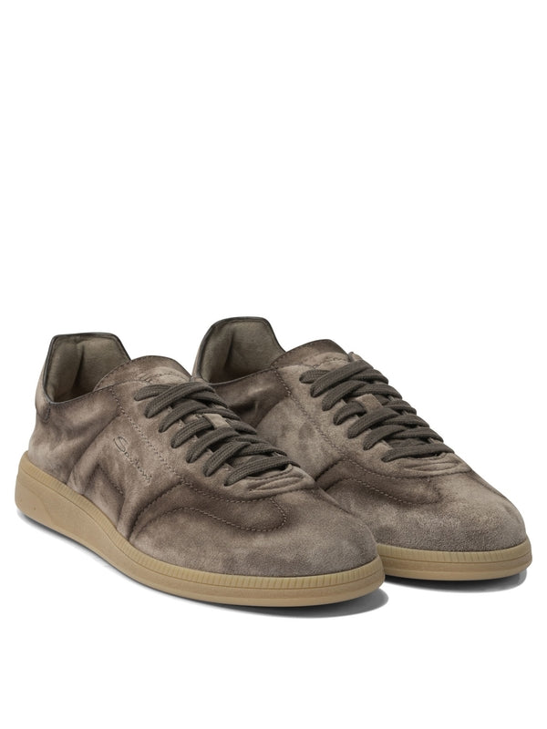 Santoni Brown Low Top Sneakers
