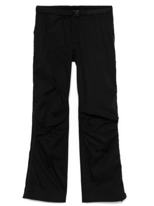 Buckle Belted Side Zip Up Cotton Pants