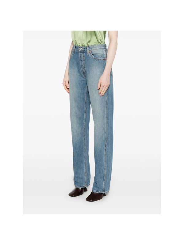 Back Logo Patch Straight Denim
  Pants